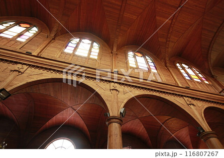 Wooden chruches in Castro on Chiloe Island, Chile 116807267
