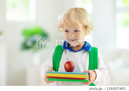 Child going back to school. Kid with backpack. 116807465