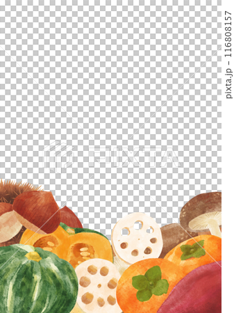 Autumn taste frame 8 watercolor touch 116808157