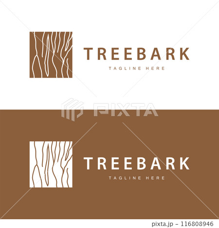 Wood logo design structure layers forest tree bark vector template 116808946