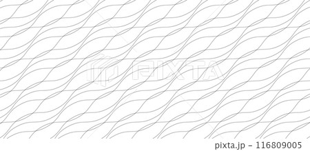 Black and white abstract wavy lines background. Vector illustration 116809005