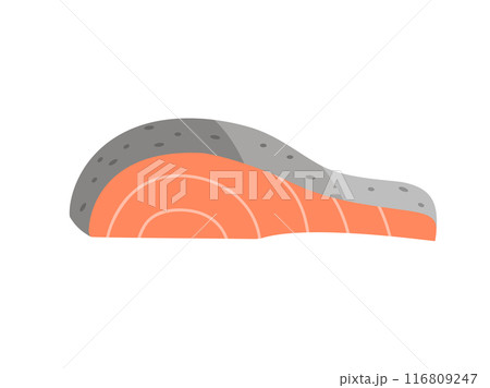 鮭の切り身をイメージしたイラスト 116809247