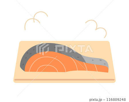 焼き鮭をイメージしたイラスト 116809248