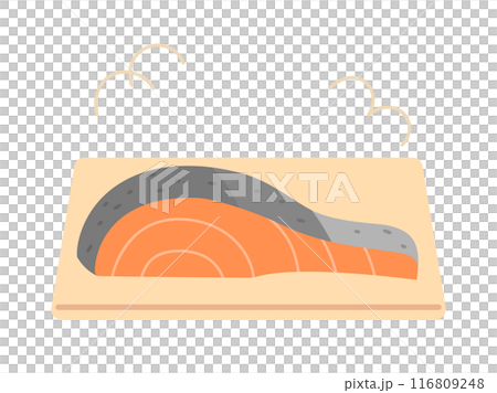Illustration of grilled salmon 116809248