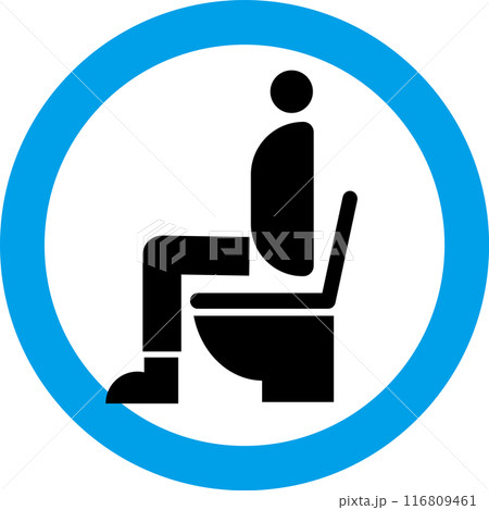 トイレの上にしゃがむことを禁止するアイコン・トイレの正しい座り方を説明するアイコン トイレの上にしゃがむことを禁止するアイコン・トイレの正しい座り方を説明するアイコン 116809461