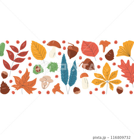 Horizontal autumn season banner vector flat design 116809732