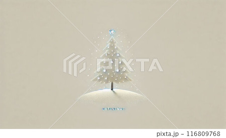 雪の中に立つクリスマスツリー 116809768