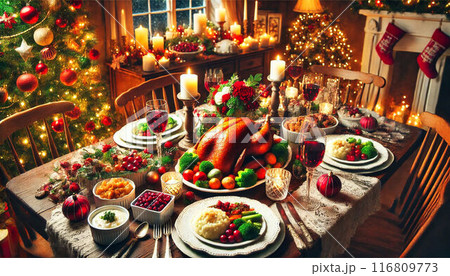 クリスマスの豪華なディナー クリスマスの豪華なディナー 116809773
