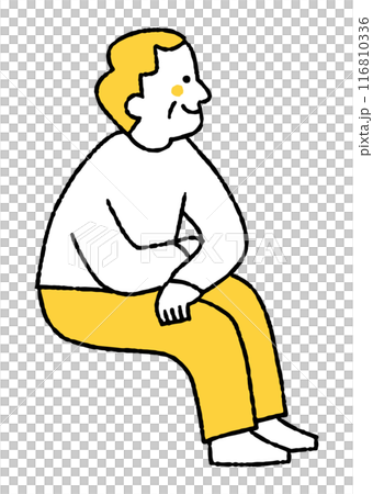 Elderly man sitting and looking at the view Elderly man sitting and looking at the view 116810336