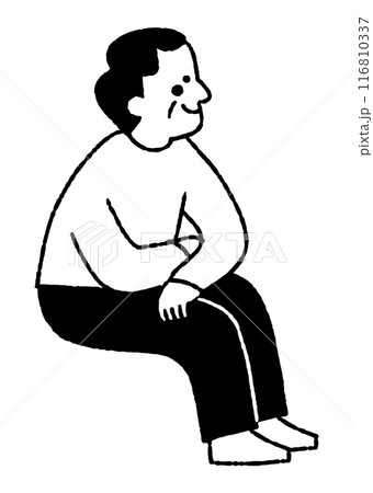 座って景色を眺めている高齢男性_2 座って景色を眺めている高齢男性_2 116810337