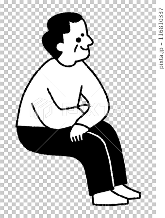 座って景色を眺めている高齢男性_2 座って景色を眺めている高齢男性_2 116810337