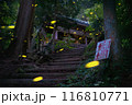 四国遍路札所横峰寺の山門に飛ぶヒメホタル 116810771