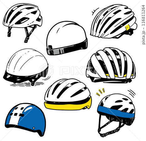 自転車のヘルメットシンプルイラスト 116811264