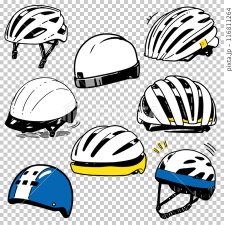自転車のヘルメットシンプルイラスト 116811264