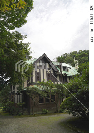 日本、神奈川県、鎌倉にある古い洋館、旧華頂宮邸きゅうかちょうのみやてい 日本、神奈川県、鎌倉にある古い洋館、旧華頂宮邸きゅうかちょうのみやてい 116811320