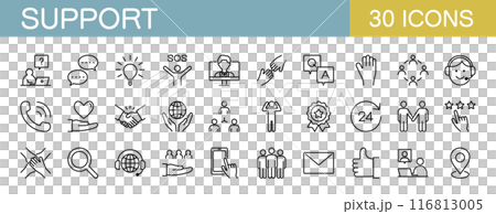 客戶服務支援圖標集 客戶服務支援圖標集 116813005