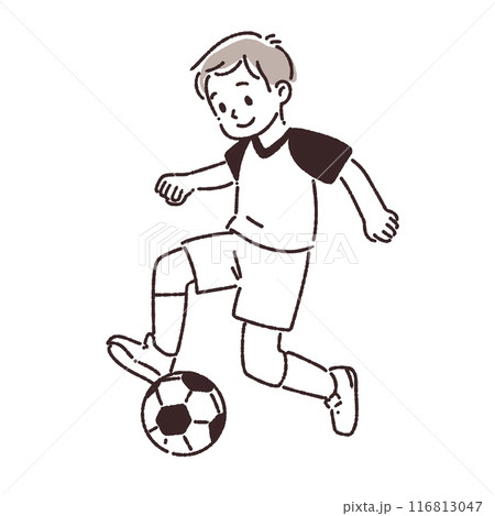 サッカーをする男の子のイラスト サッカーをする男の子のイラスト 116813047
