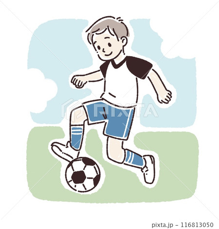 サッカーをする男の子のイラスト 116813050