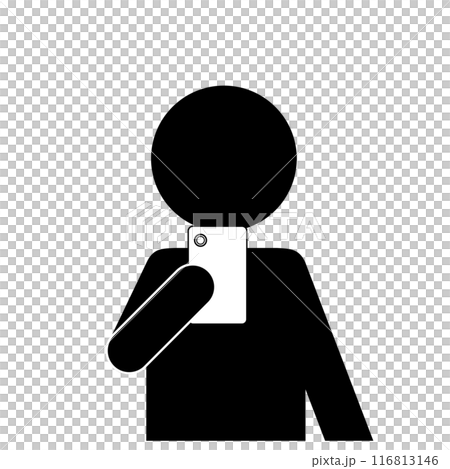 スマホを見る人のピクトグラム 116813146