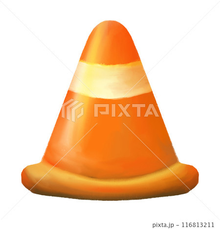 Cartoon orange traffic cone isolated illustration Cartoon orange traffic cone isolated illustration 116813211