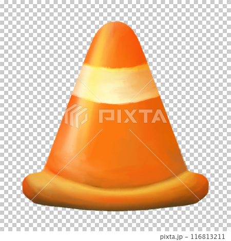 Cartoon orange traffic cone isolated illustration Cartoon orange traffic cone isolated illustration 116813211