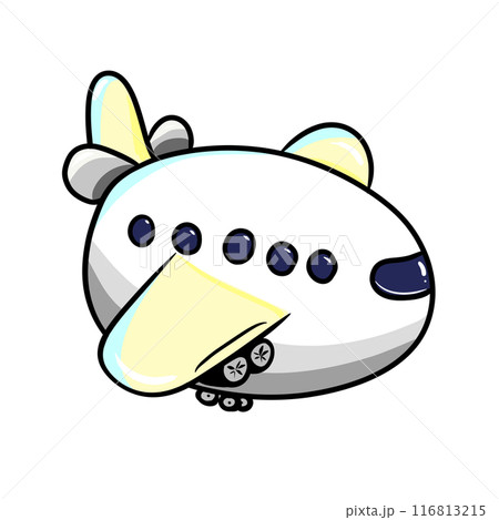 Cartoon white airplane isolated illustration 116813215