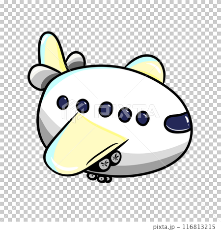 Cartoon white airplane isolated illustration 116813215