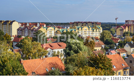 Aerial view city Zelenogradsk from observation deck of Water Tower. Russia Aerial view city Zelenogradsk from observation deck of Water Tower. Russia 116813774