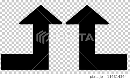90 degree bend arrow (black set) 116814364