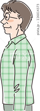 色々な年代の人物_横向き_普通の表情_中年男性_40代_50代 116814373
