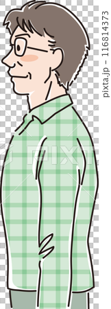 色々な年代の人物_横向き_普通の表情_中年男性_40代_50代 116814373