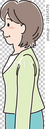 色々な年代の人物_横向き_普通の表情_中年女性_40代_50代 色々な年代の人物_横向き_普通の表情_中年女性_40代_50代 116814376