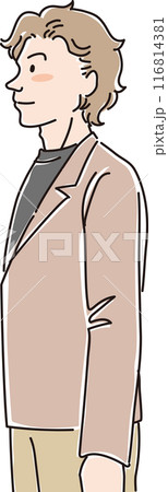 色々な年代の人物_横向き_普通の表情_男性_20代_30代 116814381