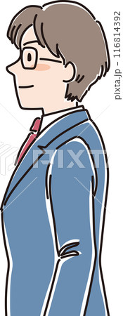 色々な年代の人物_横向き_普通の表情_学生_高校生男子_男子学生 116814392