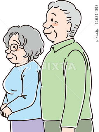 色々な年代の人物_横向き_普通の表情_高齢夫婦_おじいちゃん_おばあちゃん_70代_80代 色々な年代の人物_横向き_普通の表情_高齢夫婦_おじいちゃん_おばあちゃん_70代_80代 116814398