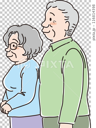 色々な年代の人物_横向き_普通の表情_高齢夫婦_おじいちゃん_おばあちゃん_70代_80代 色々な年代の人物_横向き_普通の表情_高齢夫婦_おじいちゃん_おばあちゃん_70代_80代 116814398