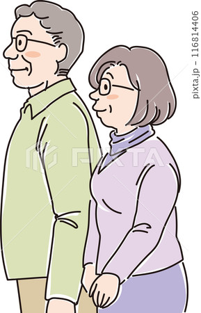 色々な年代の人物_横向き_普通の表情_中高年男女_おじいちゃん_おばあちゃん_60代_70代 色々な年代の人物_横向き_普通の表情_中高年男女_おじいちゃん_おばあちゃん_60代_70代 116814406