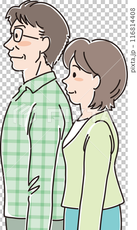 People of various ages_sideways_normal facial expressions_middle-aged couple People of various ages_sideways_normal facial expressions_middle-aged couple 116814408