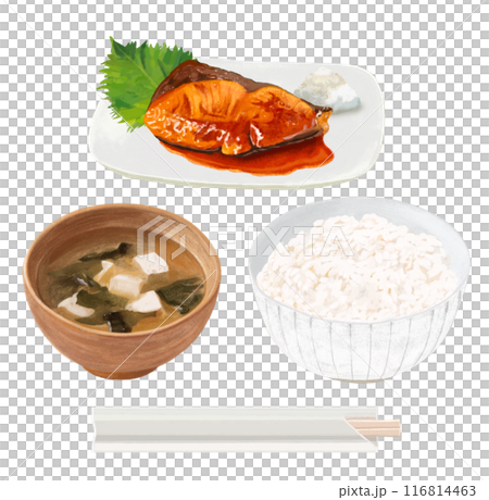 Yellowtail teriyaki set meal 116814463