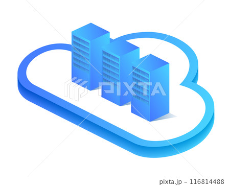 クラウド、データベースのイラスト クラウド、データベースのイラスト 116814488