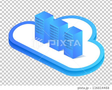 クラウド、データベースのイラスト クラウド、データベースのイラスト 116814488