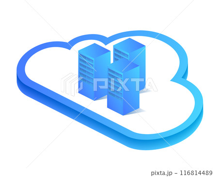 クラウド、データベースのイラスト クラウド、データベースのイラスト 116814489