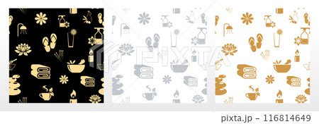 Set of abstract geometric patterns for elements spa,. Seamless vector backgrounds. Colored ornaments Graphic modern patterns 116814649