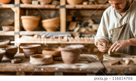 工芸品作り - 伝統的な陶芸の手仕事 116814708