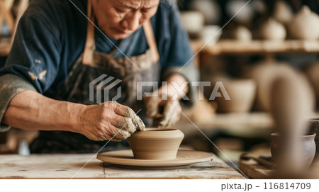 工芸品作り - 伝統的な陶芸の手仕事 116814709