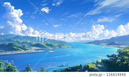 青い海と緑の山々に囲まれた絶景クルーズ - 大自然の美しい風景 116814948