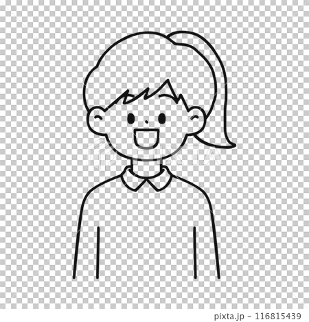 女の子イラスト・線画 116815439