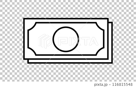 Money/bills line drawing illustration Money/bills line drawing illustration 116815548