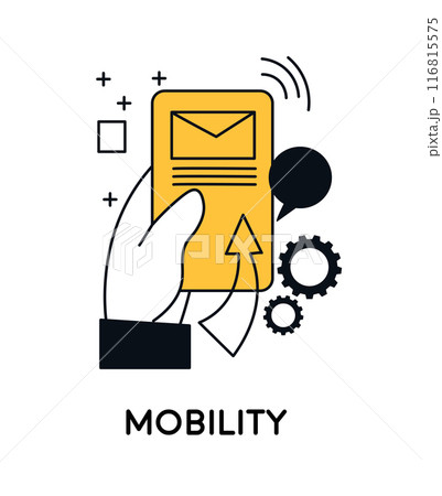 Illustration depicting a mobile device 116815575