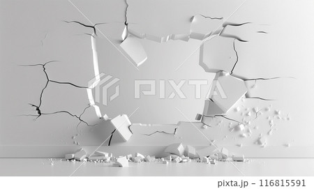 破壊されて穴の空いた壁 破壊されて穴の空いた壁 116815591